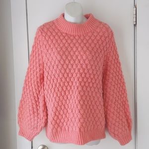 Balloon Sleeve Mock Neck Sweater
